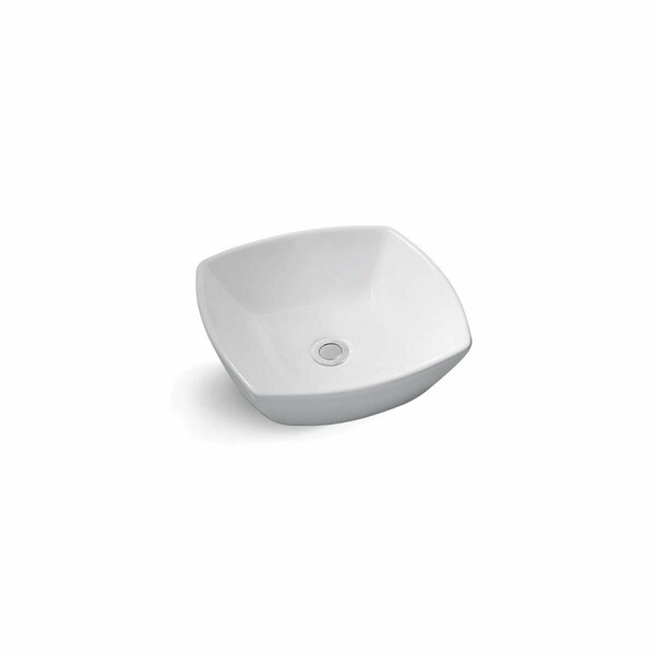 Kd Gabinetes White Artistic Porcelain Vessel Bathroom Sink, 16.7 x 16.7 x 5.1 in. KD1909469